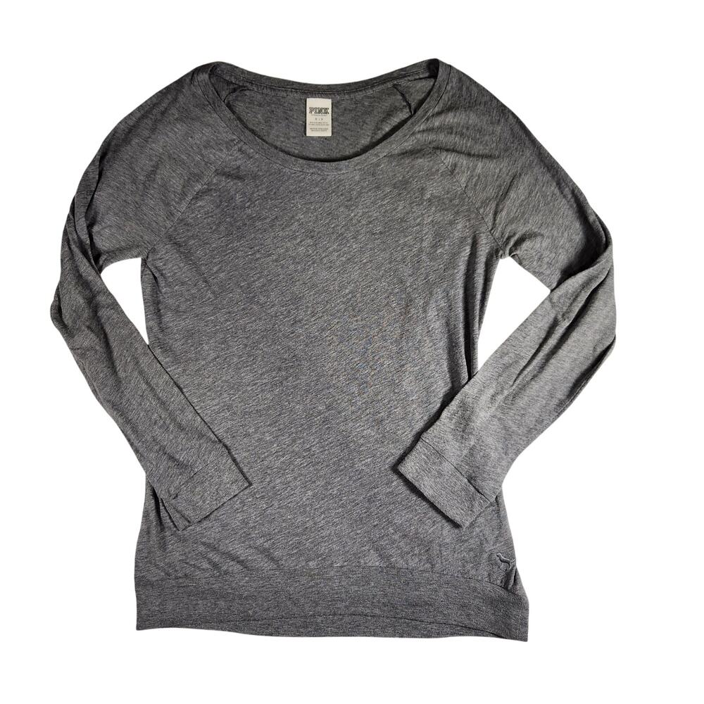 Victoria's Secret PINK Heather Grey Soft and Cozy Long Sleep Tee Small